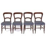 A set of four Victorian walnut-stained kidney back chairs, seat height 45cm Cosmetic restoration,