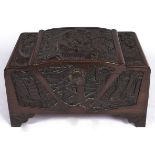 A Chinese carved camphor wood chest, second quarter 20th c, 54cm h; 47 x 92cm Good condition with