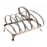 An Edwardian silver five hoop toast rack, 12.5cm l, by Joseph Rodgers & Sons, Sheffield 1907, 5ozs