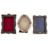 Three silver photograph frames, 10.5-12.5cm, various makers and dates, early 20th c Some typical