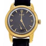 A Tissot gold plated gentleman's wristwatch, Seastar. with black dial, 33mm Running when wound and