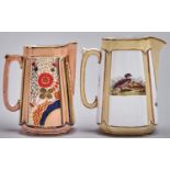 Two Copeland bone china jugs, c1890 and c1896, of Queen Anne shape, one decorated with a Japan