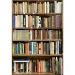 Five shelves of books, miscellaneous shelf stock