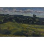 Royston Bizley (1930-1999) - Landscape, signed and dated '56, oil on canvas, 39.5 x 60cm Good