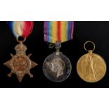 World War One, group of three, 1914-15 Star, British War Medal and Victory Medal, 97929 Spr G