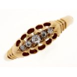 An Edwardian five stone diamond ring, in 18ct gold, Birmingham 1901, 2.3g, size N Light wear