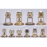 Ten various anniversary clocks