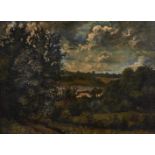 G A Hazelwood, 20th century  - Orwell Farm, signed, inscribed and dated '55 on a label verso, oil on
