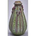 Kunstkeramik Paul Dachsel - an earthenware 'pine trees' vase, 1905-11, 41cm h, impressed and printed