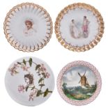 Two Copeland bone china fluted dessert plates, 1882 and 1901, painted by S Alcock, both signed or