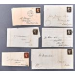 Postal History. Great Britain 1840-41, covers (6) to Arnold (4) and Chesterfield (2) bearing