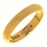 A 22ct gold wedding ring, Birmingham 1938, 5.5g, size N½ Light wear