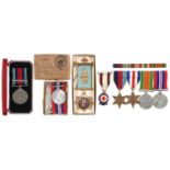 WWII group of three attributed to W H Anderson of Burton on Trent, four other WWII medals,