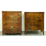 Two early Victorian mahogany chest commodes, the rising lid with attached front, the larger with