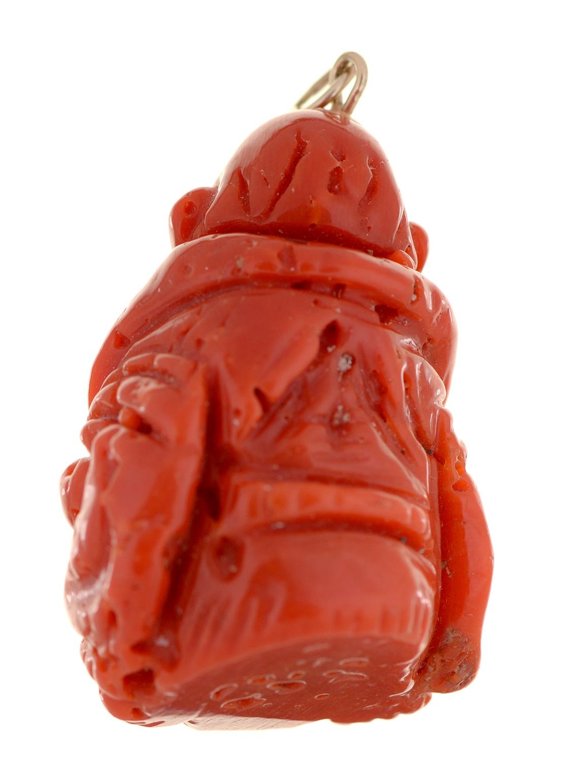 A South East Asian coral pendant, carved in the form of Shou-Lau, 39mm, 22g Good condition - Image 2 of 2