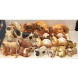 A collection of Beswick and other earthenware and resin models of Pekingese dogs As a lot in good