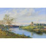 John Wood (20th / 21st c) - The River Trent at Wilford, Nottingham, signed with the artist's