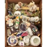 Miscellaneous ornamental ceramics, to include a pair of Staffordshire porcelaineous male and