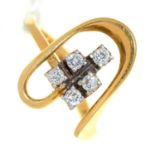 A five stone diamond ring, in 18ct gold, Birmingham 1974, 4.4g, size L Good condition