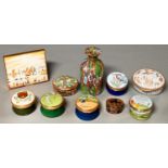 Eight various modern enamel boxes, including Halcyon Days limited edition Lowry Collection - Yachts,