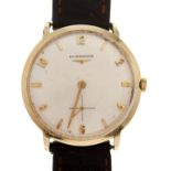 A Longines 14ct gold gentleman's wristwatch, 33mm In apparently working order, a reasonably clean