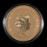 Gold coin. Tristan da Cunha proof gold double sovereign 2020