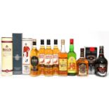 Twelve bottles of blended Scotch whisky, to include Chivas Regal, Famous Grouse, J & B, Bells,