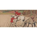 Mabel Dorothy Hardy (1868-1937) Hunting Scenes, a pair, lithographs, 20 x 42cm (2) Good original