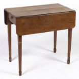 A George III mahogany Pembroke table, c1800, pair of rounded rectangular leaves on square tapered