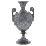 An Elkington & Co electrotype vase, c1860, 23.5cm h, oval applied mark stamped 1478 Plating rubbed