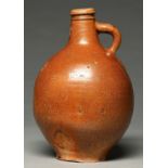A German saltglazed stoneware bottle, 18th c, 27cm h Minor knocks and scratches but no substantial