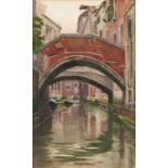 English School, 1899 - The Ponte de la Panada, Venice, signed with initials ES and dated,