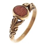 A gold stone ring, in gold marked 9ct, 3.2g, size P Light wear