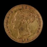Gold coin. Half sovereign 1860