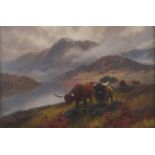 Henry Robinson Hall (1859-1927) - Highland Cattle, Loch Katrine; Highland Rovers, Loch Maree, a
