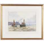 Thomas Sidney - Whitehaven, watercolour heightened with bodycolour, signed and inscribed with