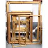 Six gilt PICTURE frames, Victorian and later, various sizes