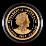 Gold coin. Australia proof fine gold twenty five dollars 2020