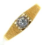 A diamond solitaire ring, illusion set, in 18ct gold, Birmingham 1974, 2.8g, size J Good condition