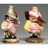A Sampson Hancock figure of a Mansion House dwarf, c1900, 16cm h, purple painted mark and a Royal
