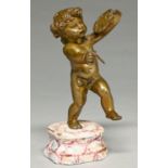 A French bronze miniature statuette of a child in the guise of an artist, late 19th c, on earlier