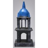 A painted wood architectural tabletop folly by Peter Foster, in the form of a tempietto, 28cm h,