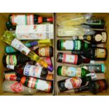 A quantity of mixed spirits, to include Gin, Tia Maria, Vermouth, Baileys, Dom Benedictine,