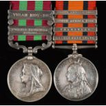 India and QSA pair, India Medal two clasps, Punjab / Tirah and Queen's South Africa Medal four