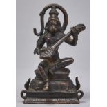 An Indian devotional bronze sculpture of Narasimha, 15.5cm h Good condition, patina rubbed in