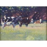 W Stevenson - Under The Trees, oil on artist's board, signed lower right, 14 x 19cm Good condition