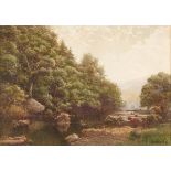 James Whaite (Exhibited 1881-1916) - River Scenes, a pair, both signed, watercolour, 24.5 x 34.