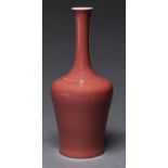 A Chinese liver red monochrome glazed vase,  26cm h, Kangxi mark Good condition