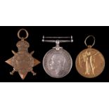 WWI, group of three 1914-15 Star, British War Medal and Victory Medal 312378 F C H Freeman Sto 1 RN