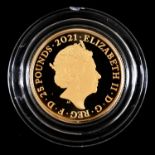 Gold coin. United Kingdom proof fine gold twenty five pounds, 2021